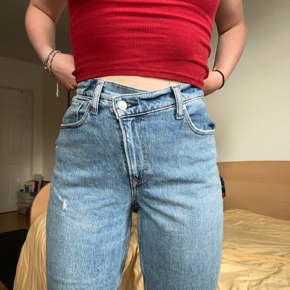 Abercrombie 90’s stretch curve love ultra high rise crossover